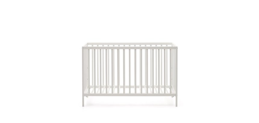 Shantal solid ash wood cot in white finish, 60 x 120 cm