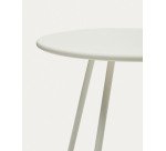 Mesa redonda de exterior Montjoi de acero con acabado blanco Ø 70 cm