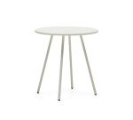 Mesa redonda de exterior Montjoi de acero con acabado blanco Ø 70 cm