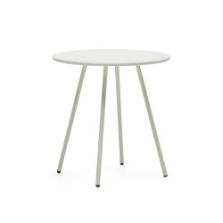Table ronde de jardin Montjoi en acier finition blanche Ø 70 cm