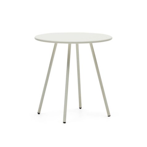 Table ronde de jardin Montjoi en acier finition blanche Ø 70 cm