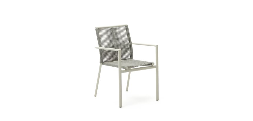 Chaise de jardin Culip en corde et aluminium blanc