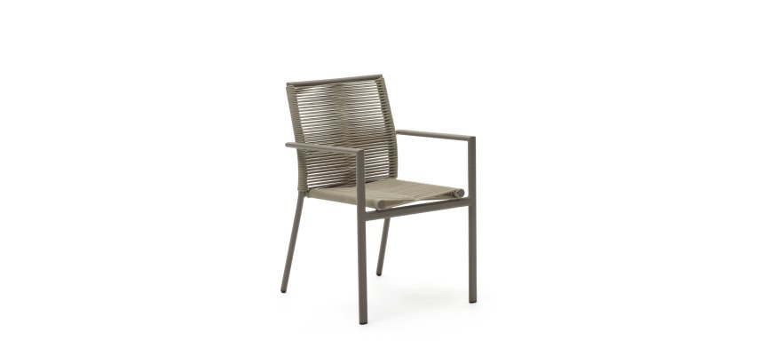 Chaise de jardin Culip en corde et aluminium marron