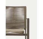 Silla de exterior Culip de cuerda y aluminio marrón