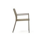 Silla de exterior Culip de cuerda y aluminio marrón