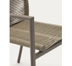 Silla de exterior Culip de cuerda y aluminio marrón