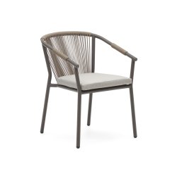 Chaise de jardin Xelida en aluminium et corde marron