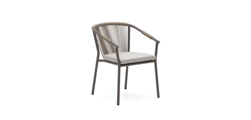 Chaise de jardin Xelida en aluminium et corde marron