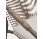 Chaise de jardin Xelida en aluminium et corde marron