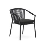 Chaise d'extérieur Xelida - corde et aluminium noire