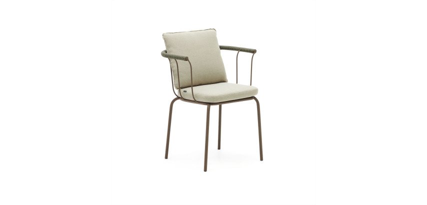 Salguer chair in cord and steel with a brown painted finish