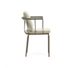 Silla Salguer de cuerda y acero con acabado pintado marrón