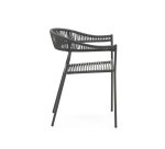 Chaise de jardin Futadera en corde synthétique grise et acier peint gris