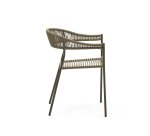 Futadera outdoor chair in green synthetic cord and green painted steel