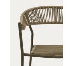 Futadera outdoor chair in green synthetic cord and green painted steel