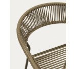 Futadera outdoor chair in green synthetic cord and green painted steel