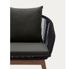 Chaise Portalo en corde noire et pieds en bois d'acacia massif