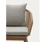 Portalo stoel met beige touw en massieve acaciahouten poten