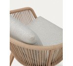 Portalo stoel met beige touw en massieve acaciahouten poten