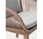Portalo stoel met beige touw en massieve acaciahouten poten