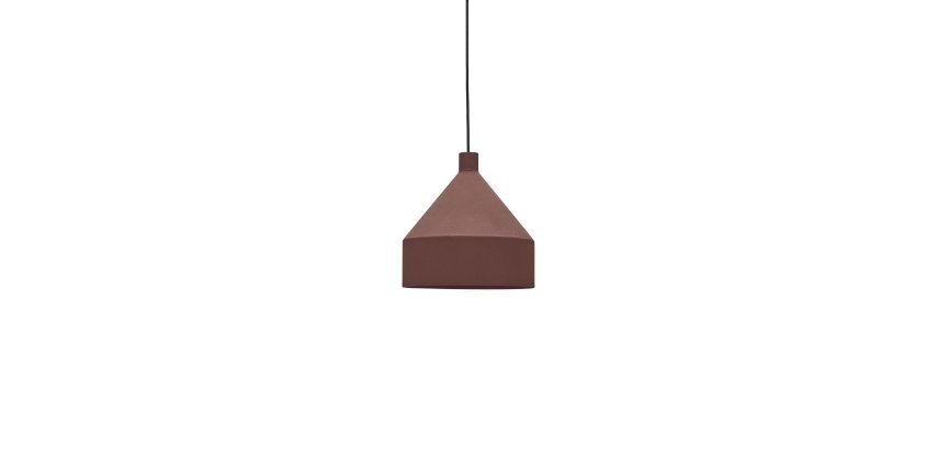 Peralta ceiling lamp in metal with a terractotta painted finish, Ø 30 cm