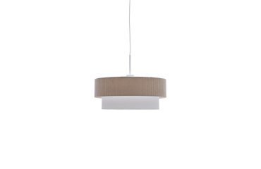 Plafonnier Bianella en coton et velours côtelé beige Ø 40 cm