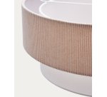 Plafonnier Bianella en coton et velours côtelé beige Ø 40 cm