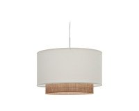 Pantalla para lámpara de techo Erna de bambú con acabado natural y blanco Ø 40 cm