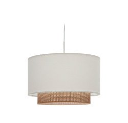 Pantalla para lámpara de techo Erna de bambú con acabado natural y blanco Ø 40 cm