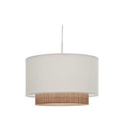 Abat-jour pour suspension Erna en bambou finition naturelle et blanche Ø 40 cm