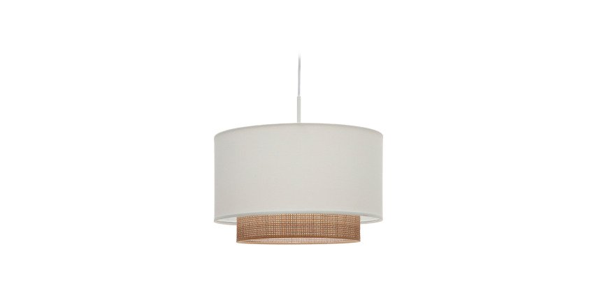 Abat-jour pour suspension Erna en bambou finition naturelle et blanche Ø 40 cm