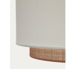 Abat-jour pour suspension Erna en bambou finition naturelle et blanche Ø 40 cm