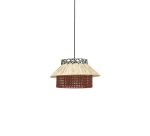 Lámpara de techo Pulmi de rafia natural, terracota y azul Ø 40 cm