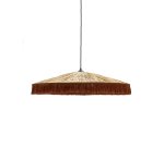 Lámpara de techo Pollensa de rafia natural y flecos terracota Ø 75 cm