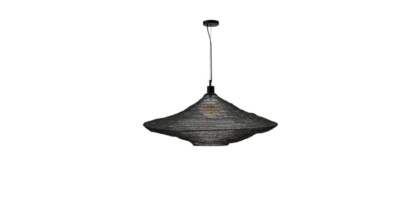 Plafonnier Makai en métal avec finition noire  Ø 87 cm