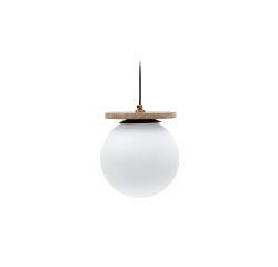 Malachi ceiling lamp with glazed glass and travertine stone