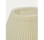 Lampadaire Benicarlo en bois d'hévéa massif finition naturelle et beige