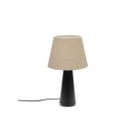 Lampe de table Torrent en métal peint noir et abat-jour en lin