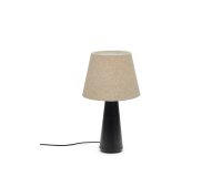 Lampe de table Torrent en métal peint noir et abat-jour en lin