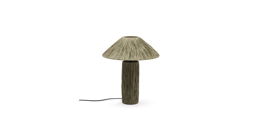 Samse table lamp in green raffia