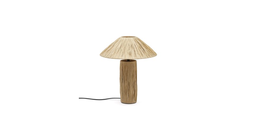 Lampe de table Samse en raphia naturel