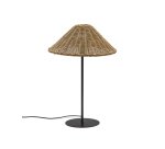 Lampe de table Urania en rotin et métal avec finition peinture noire