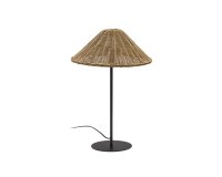 Urania table lamp in rattan and metal with black painted finished