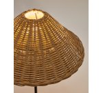 Lampe de table Urania en rotin et métal avec finition peinture noire