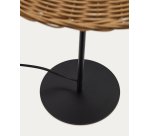Lampe de table Urania en rotin et métal avec finition peinture noire