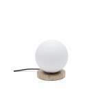 Lámpara de mesa Malachi de cristal glaseado y piedra de travertino