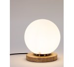 Lámpara de mesa Malachi de cristal glaseado y piedra de travertino