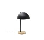 Lampe de table Catlar en bois de frêne et métal avec finition noire