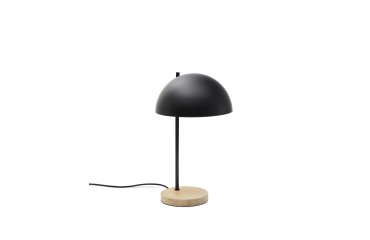 Lampe de table Catlar en bois de frêne et métal avec finition noire