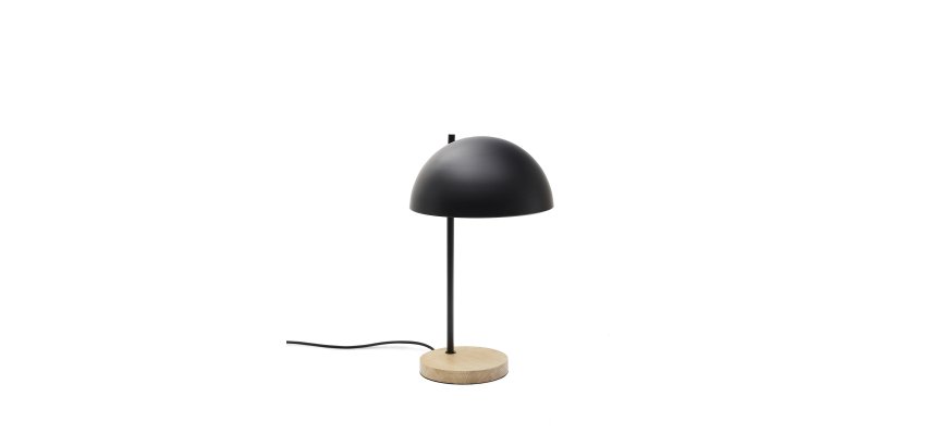 DE_Lampe de table Catlar en bois de frêne et métal avec finition noire
